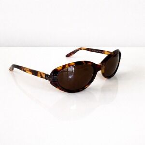 Gucci Vintage Y2K GG2465/S Tortoiseshell Oval Sunglasses Brown Made in Italy